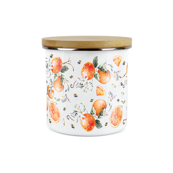Purely Home Tangerines Enamel Kitchen Canisters