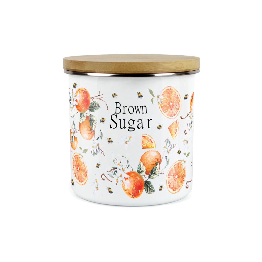 Purely Home Tangerines Enamel Kitchen Canisters