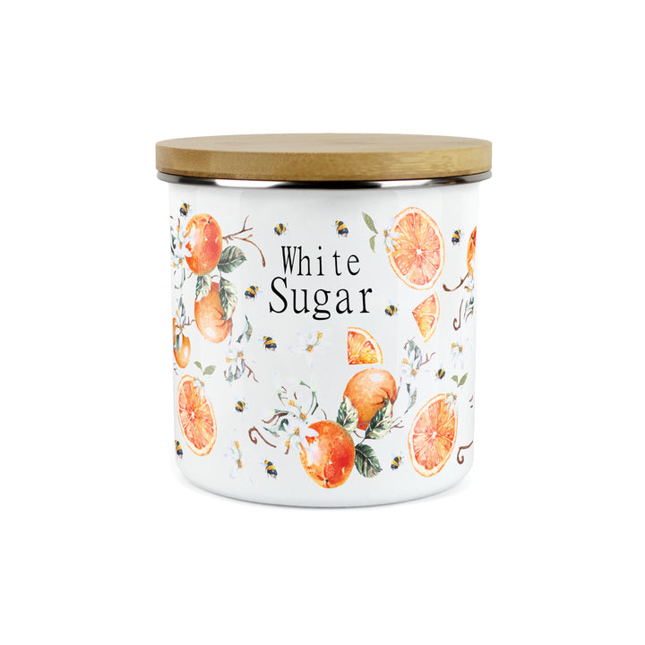 Purely Home Tangerines Enamel Kitchen Canisters