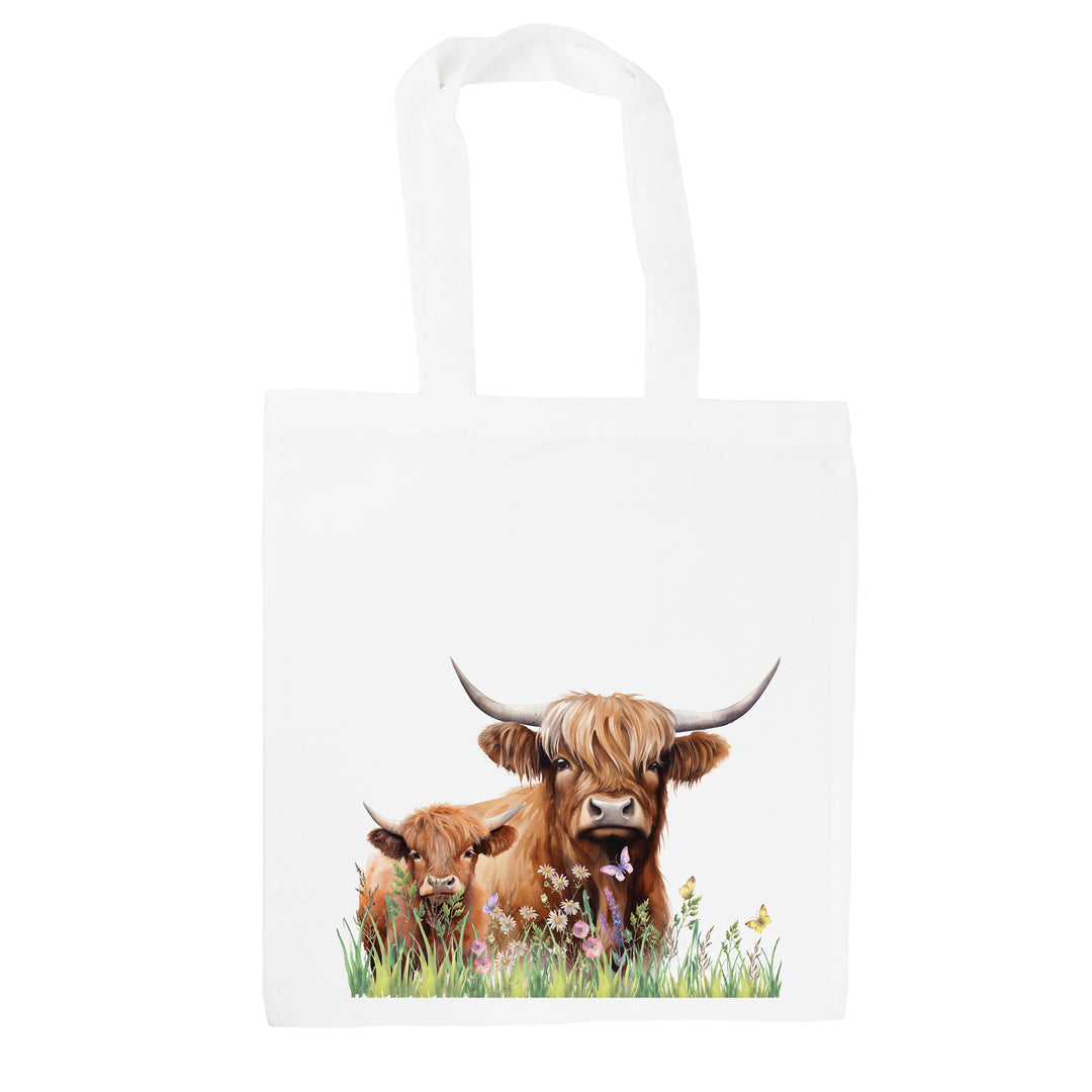 Purely Home Highland Cow & Calf Tote Bag