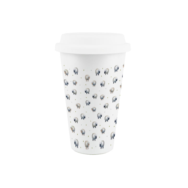 Purely Home Spring Sheep Ceramic Travel Mug