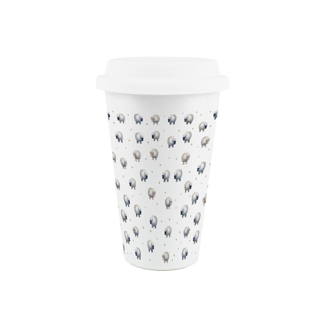 Purely Home Spring Sheep Ceramic Travel Mug