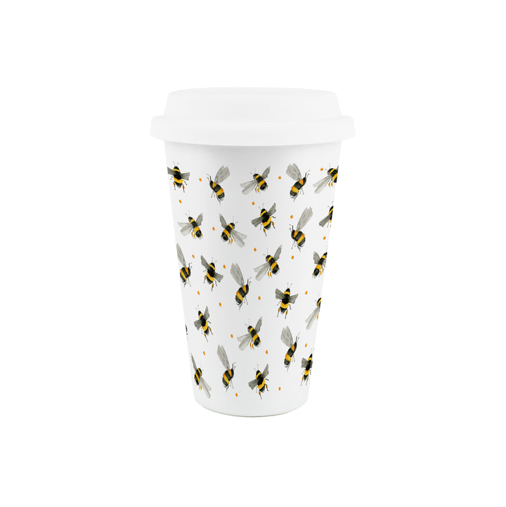 Purely Home Scattered Bees Ceramic Travel Mug