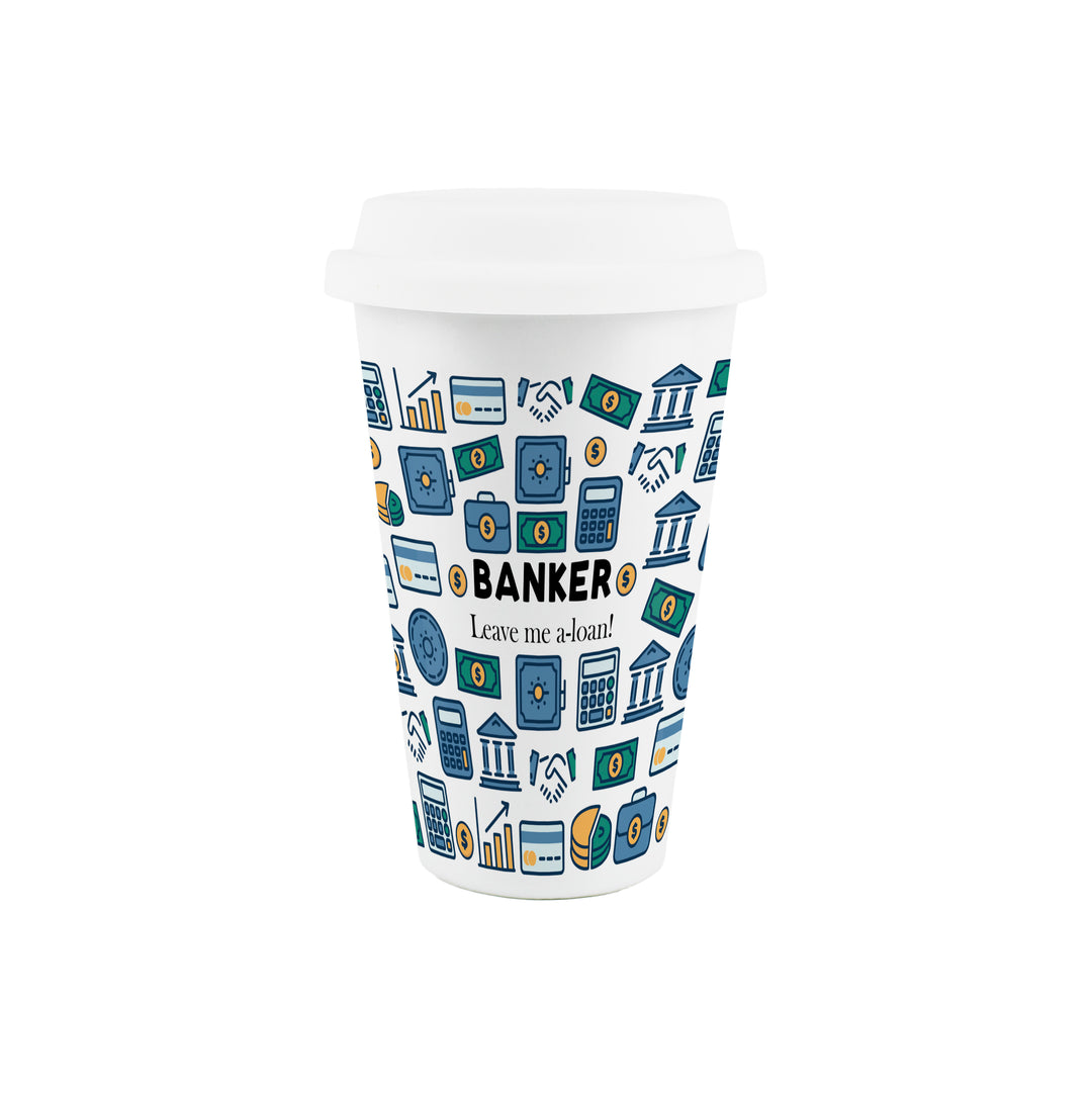 Purely Home Banker Ceramic Travel Mug
