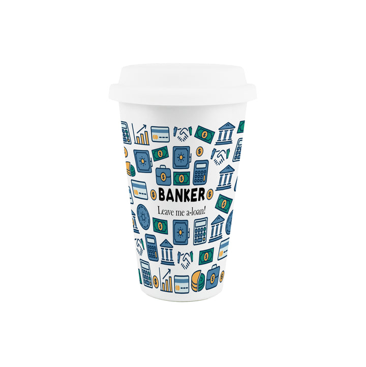 Purely Home Banker Ceramic Travel Mug