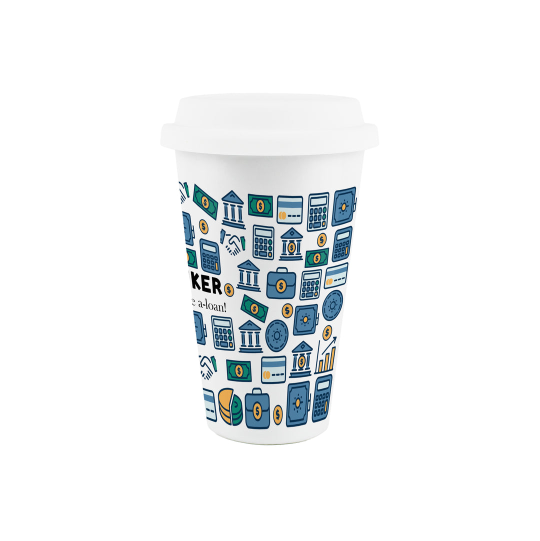 Purely Home Banker Ceramic Travel Mug