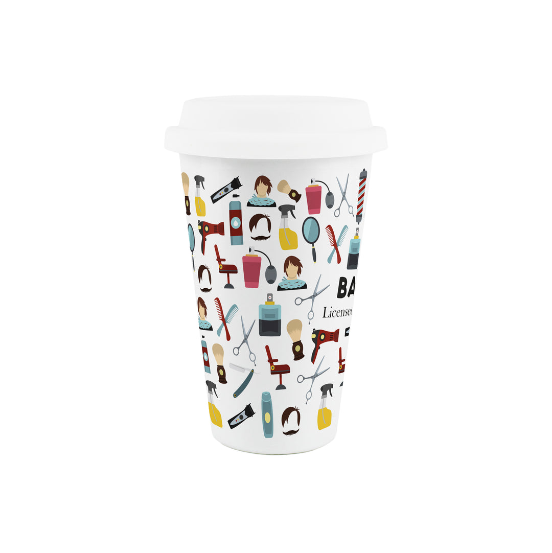 Purely Home Barber Ceramic Travel Mug
