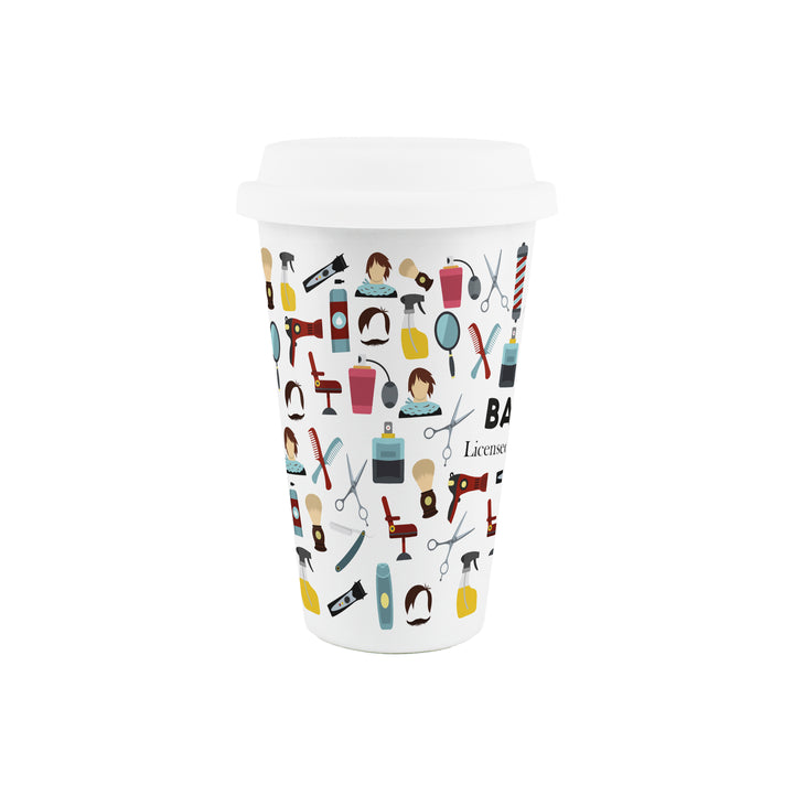 Purely Home Barber Ceramic Travel Mug