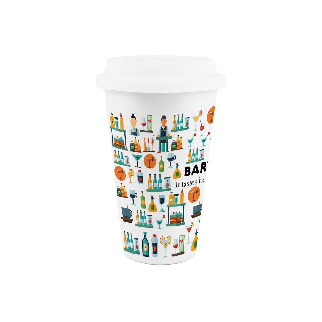 Purely Home Bartender Ceramic Travel Mug