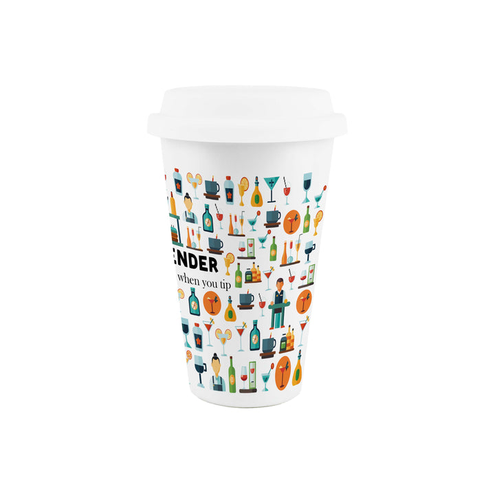 Purely Home Bartender Ceramic Travel Mug
