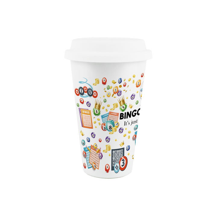 Purely Home Bingo Caller Ceramic Travel Mug