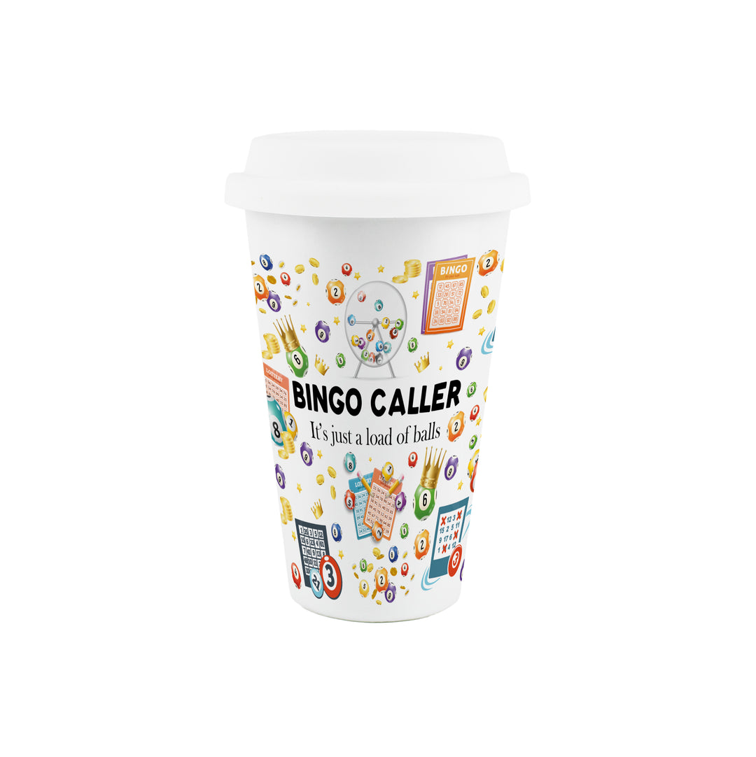 Purely Home Bingo Caller Ceramic Travel Mug