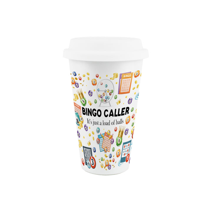 Purely Home Bingo Caller Ceramic Travel Mug