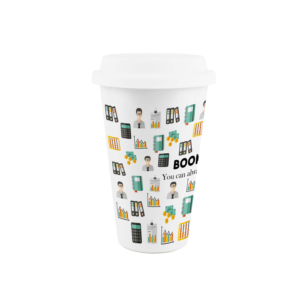 Purely Home Bookkeeper Ceramic Travel Mug