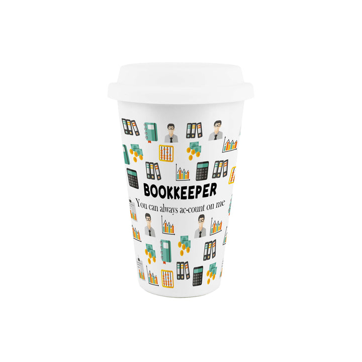 Purely Home Bookkeeper Ceramic Travel Mug
