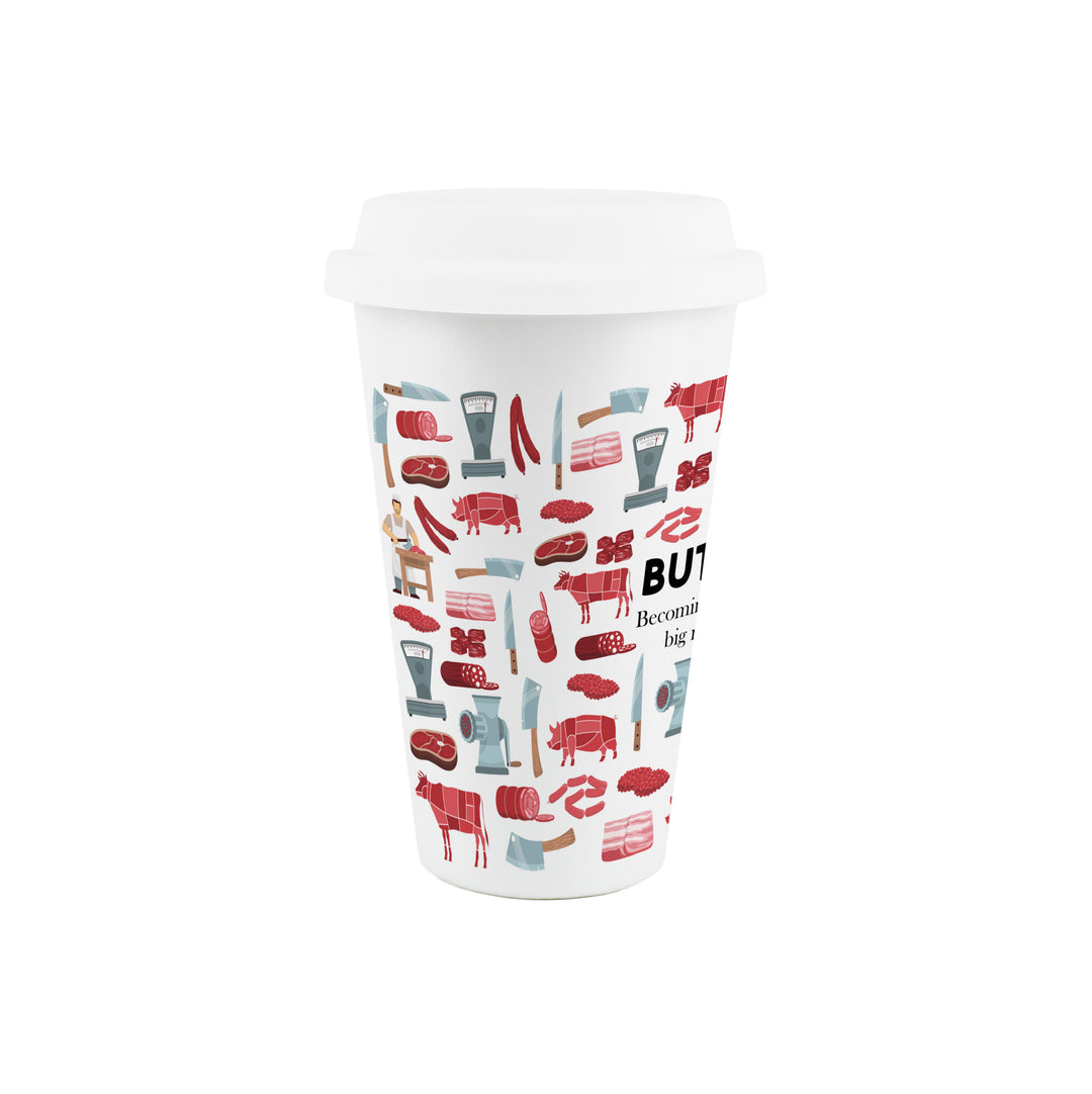 Purely Home Butcher Ceramic Travel Mug