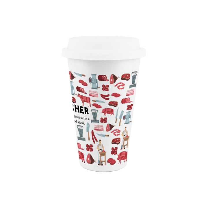 Purely Home Butcher Ceramic Travel Mug