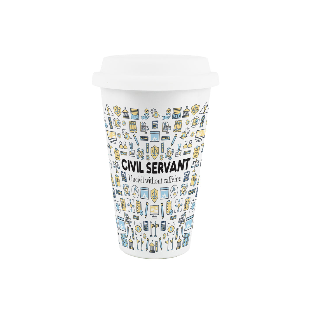 Purely Home Civil Servant Ceramic Travel Mug