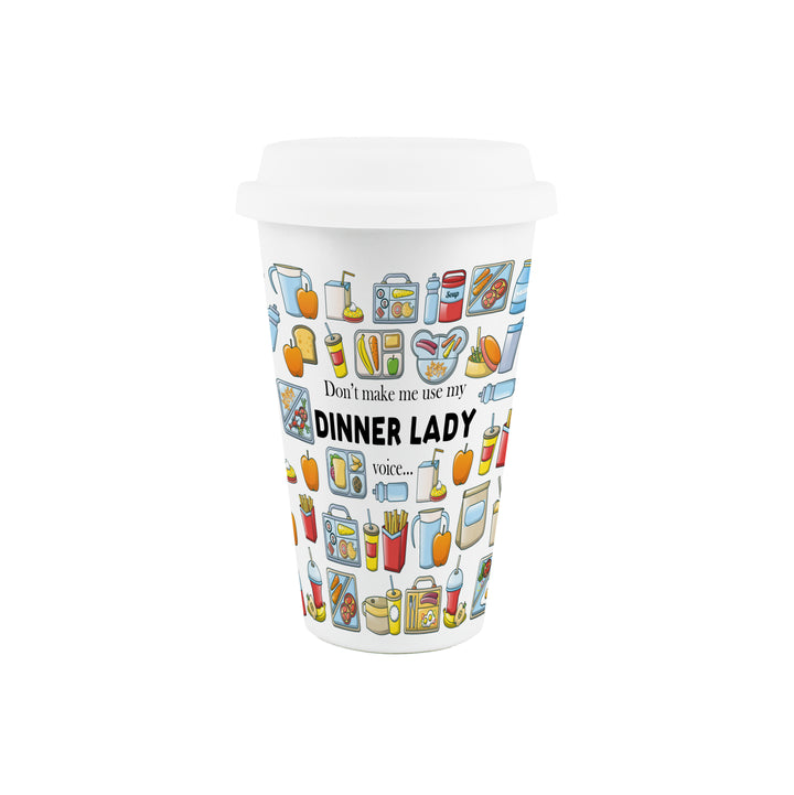 Purely Home Dinner Lady Ceramic Travel Mug
