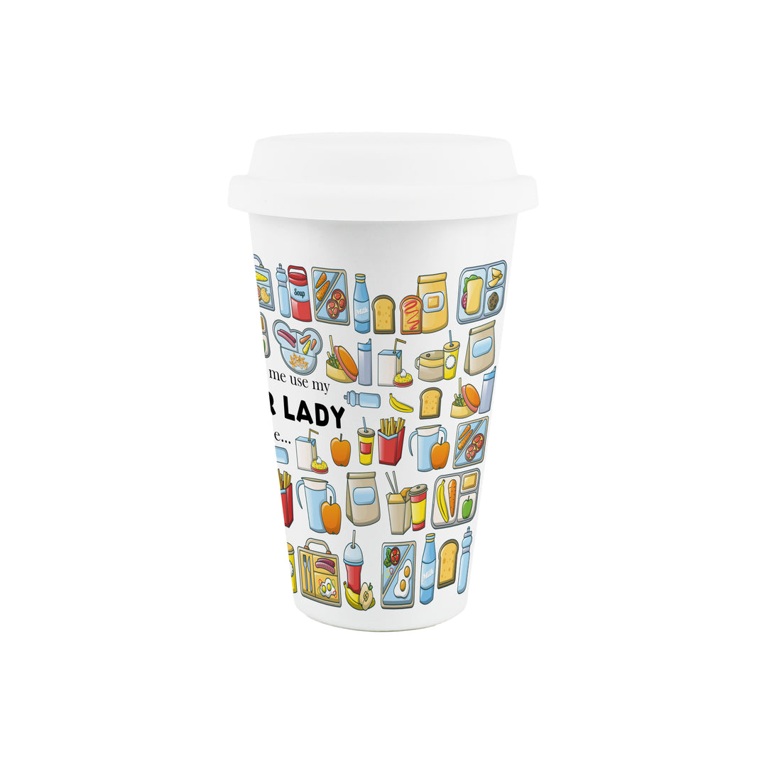 Purely Home Dinner Lady Ceramic Travel Mug