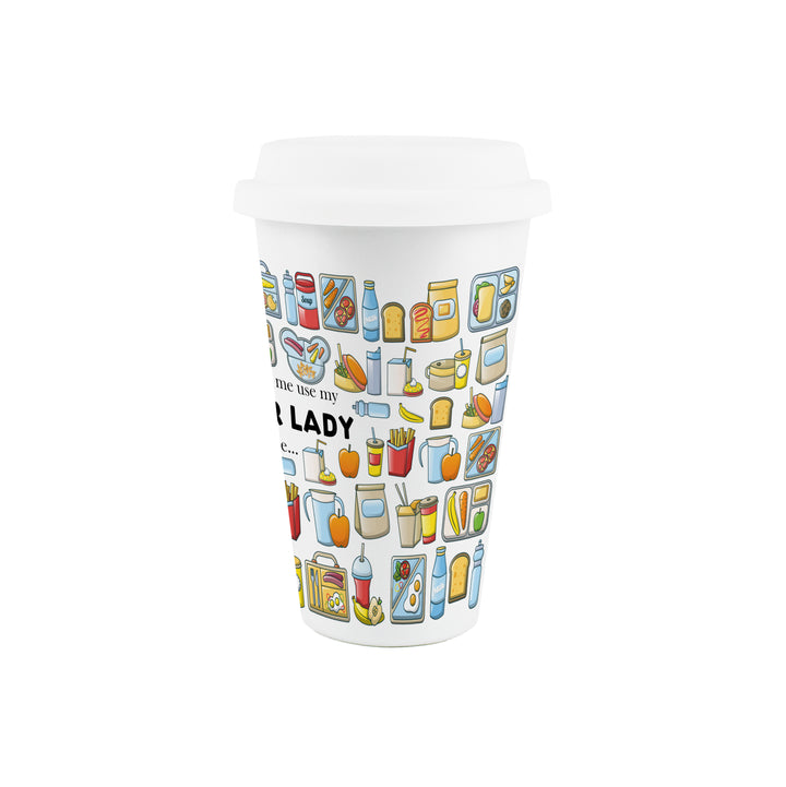 Purely Home Dinner Lady Ceramic Travel Mug