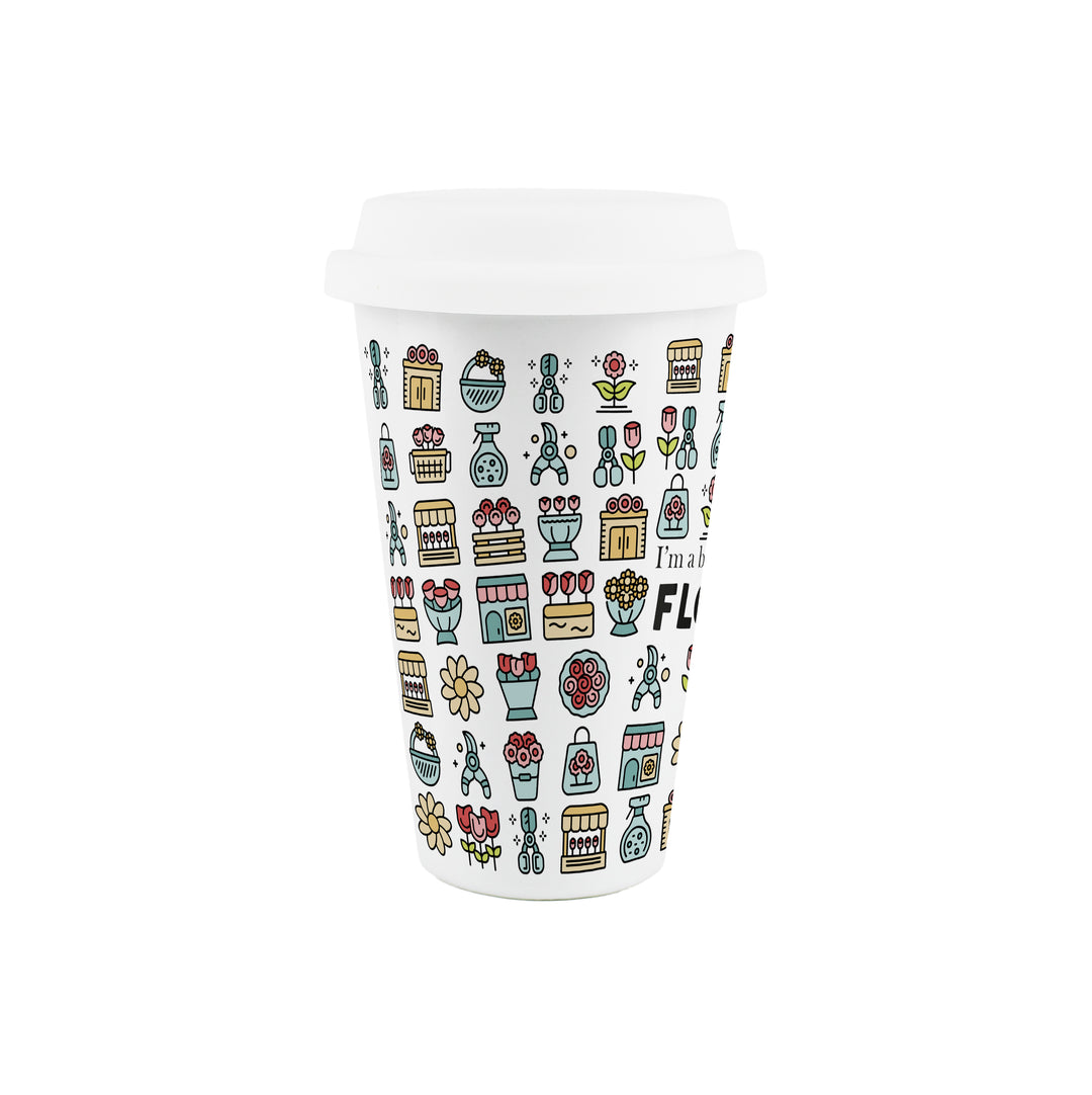Purely Home Florist Ceramic Travel Mug