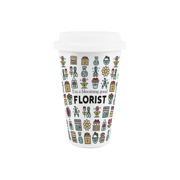 Purely Home Florist Ceramic Travel Mug