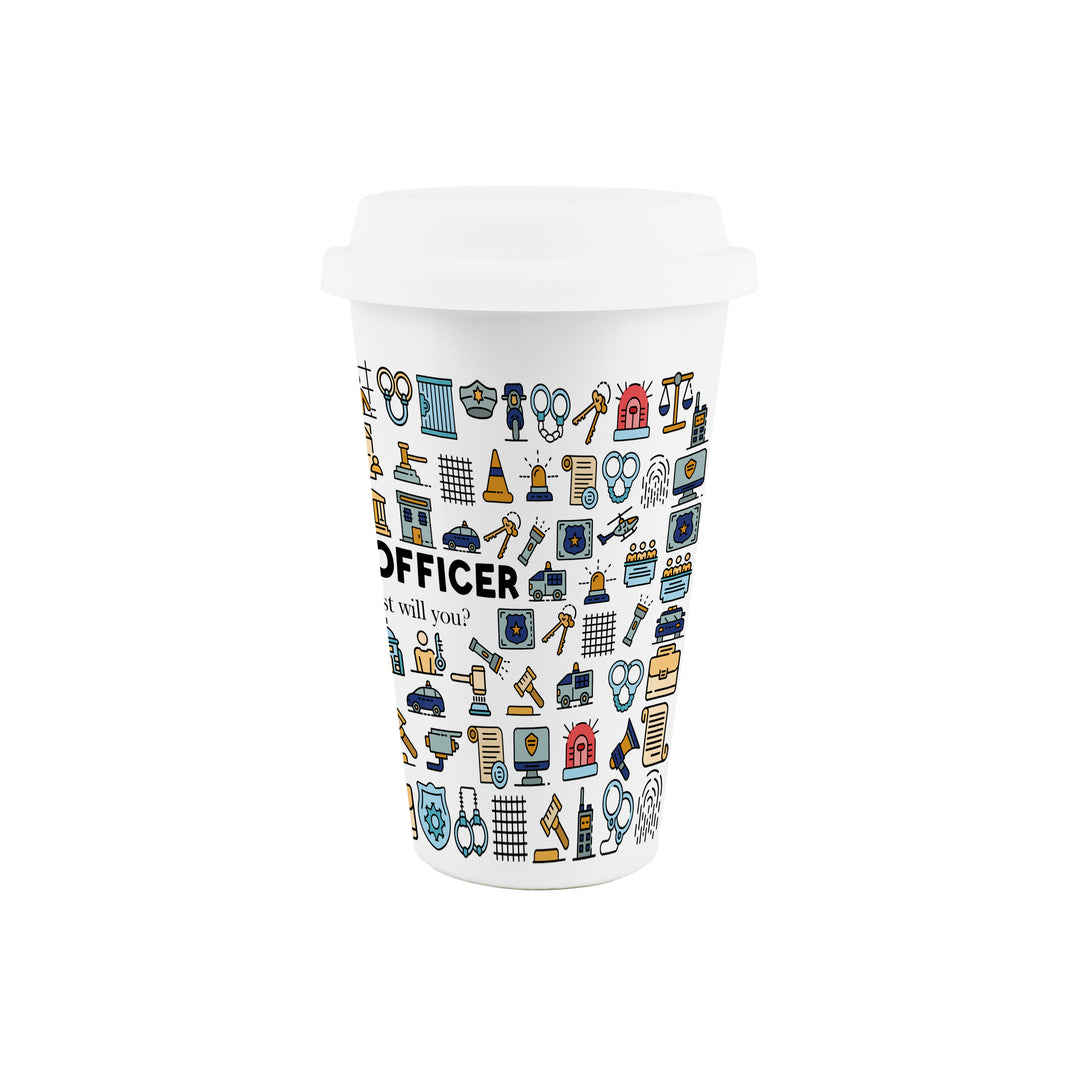 Purely Home Police Officer Ceramic Travel Mug