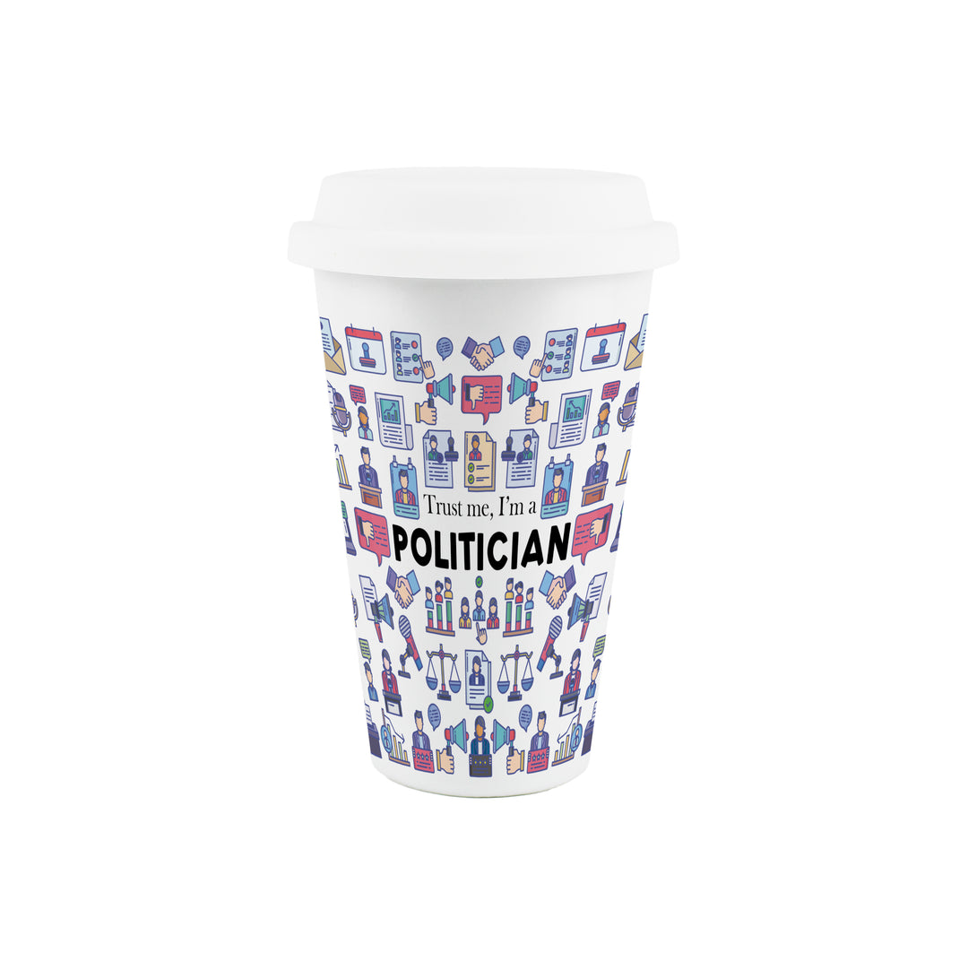 Purely Home Politician Ceramic Travel Mug