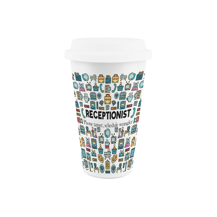 Purely Home Receptionist Ceramic Travel Mug