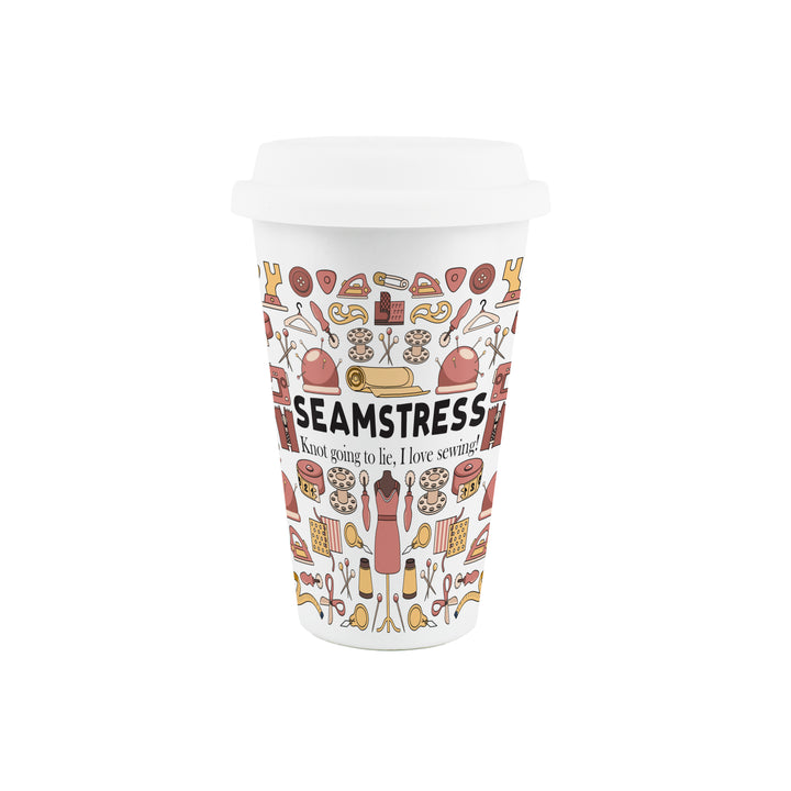 Purely Home Seamstress Ceramic Travel Mug