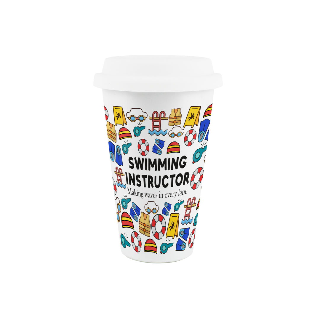 Purely Home Swimming Instructor Ceramic Travel Mug