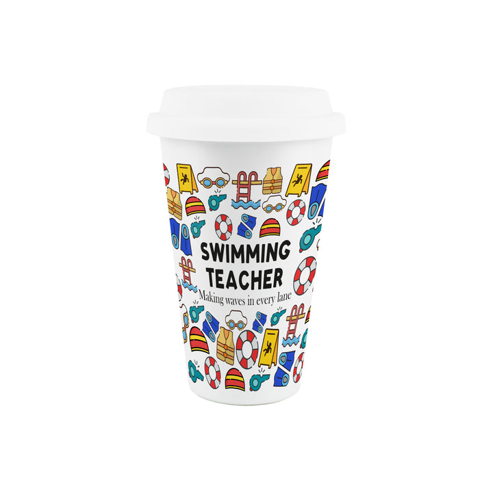 Purely Home Swimming Teacher Ceramic Travel Mug