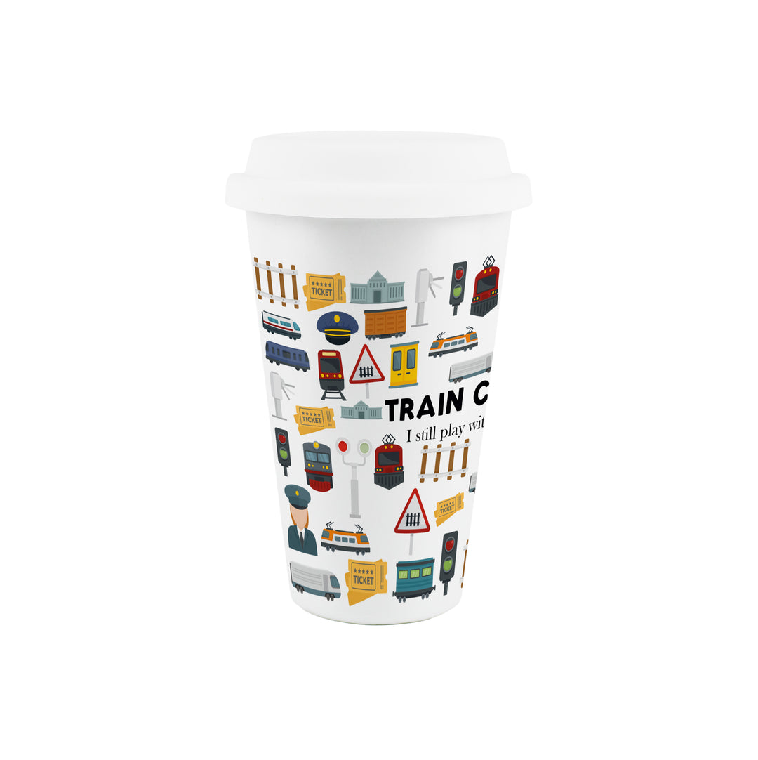 Purely Home Train Conductor Ceramic Travel Mug
