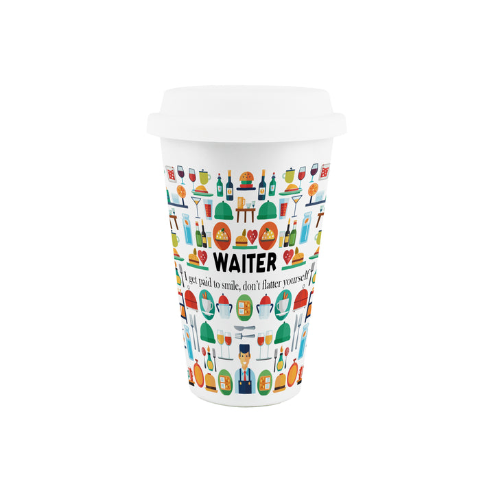 Purely Home Waiter Ceramic Travel Mug