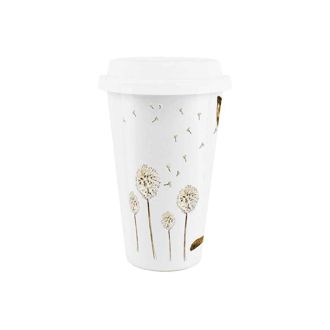 Purely Home Hare & Dandelions Ceramic Travel Mug