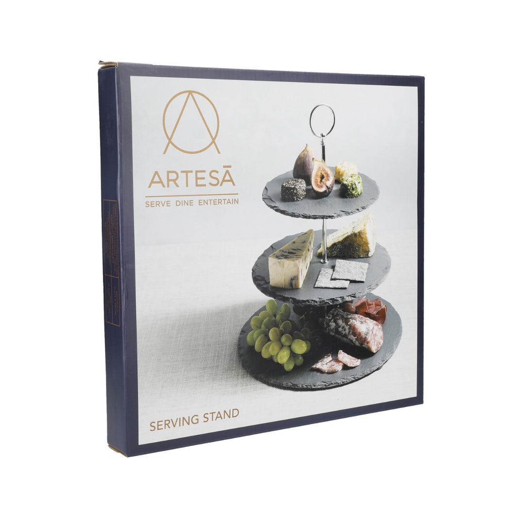Artesà Slate Three-Tier Round Serving Stand