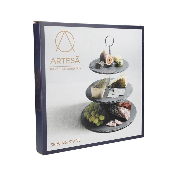 Artesà Slate Three-Tier Round Serving Stand
