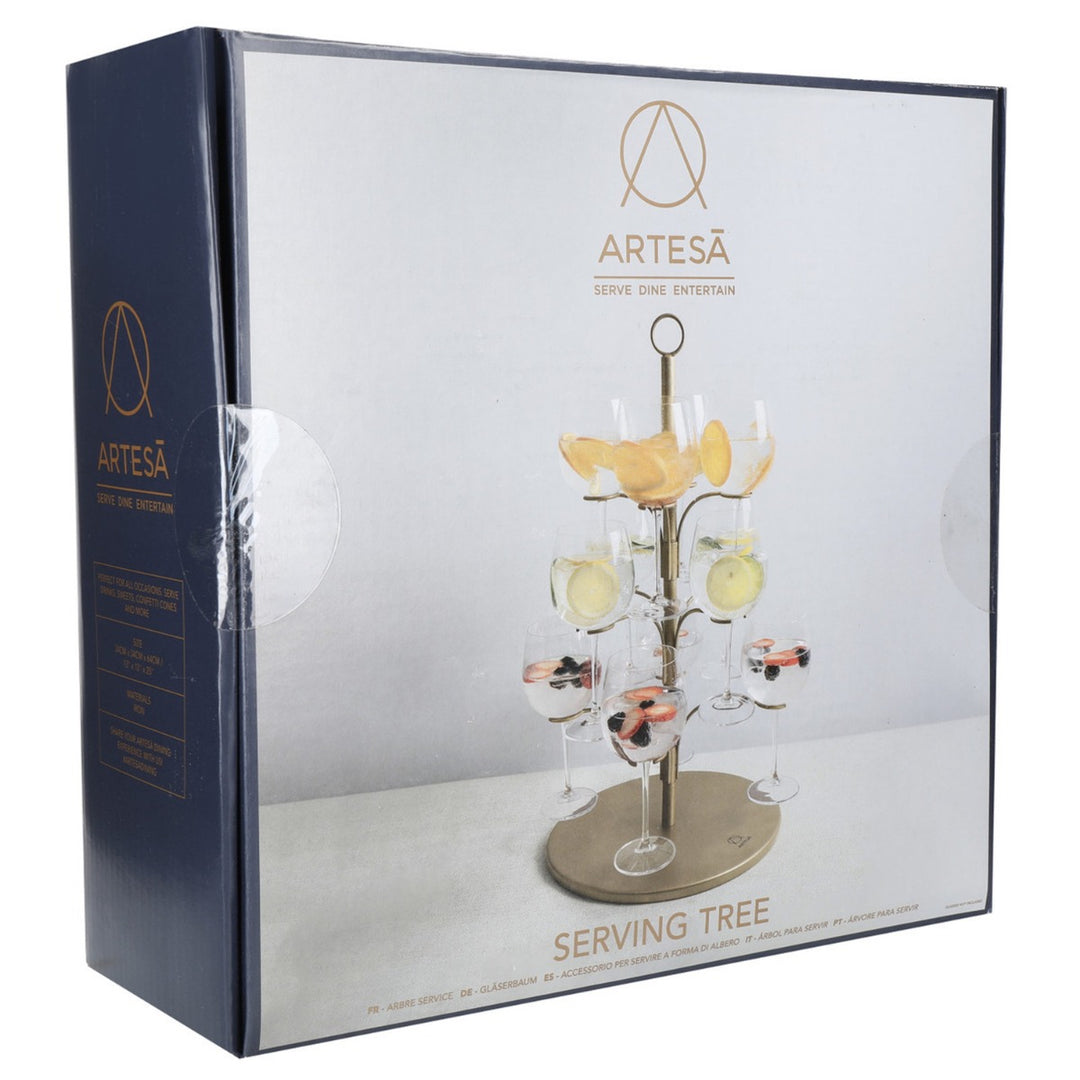 shaped like a tree. Designed for serving drinks glasses or sweet treats.