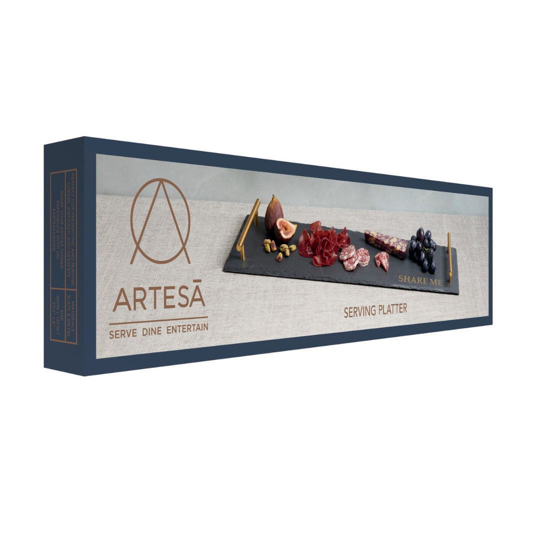 Artesà Slate 'Share Me' Serving Platter with Brass Handles