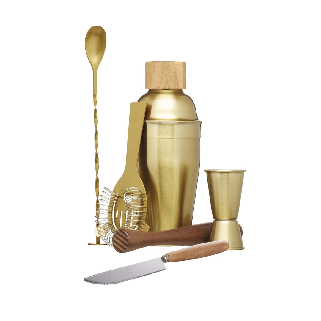 BarCraft Brass Cocktail Set