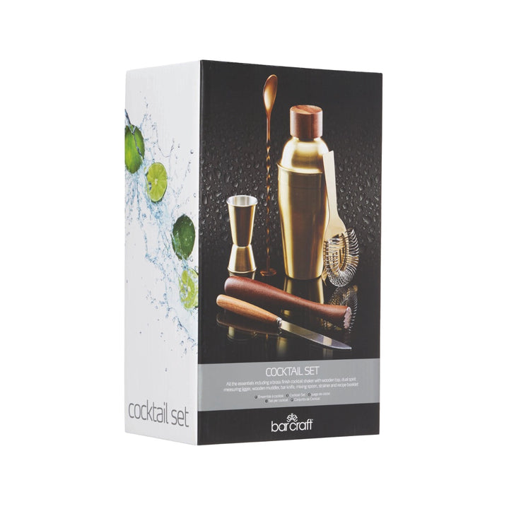 BarCraft Brass Cocktail Set