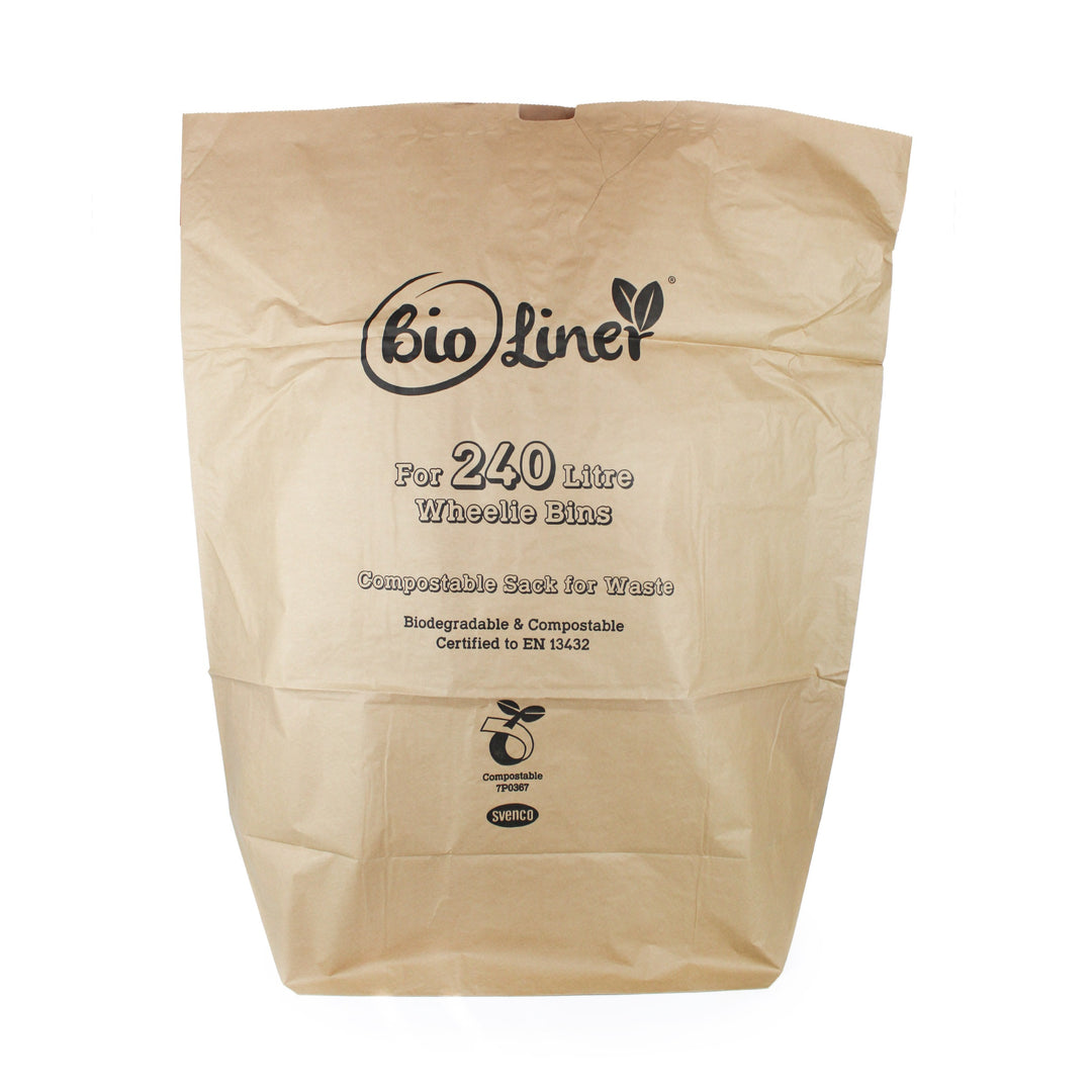 240L BioLiner Paper Compostable Bin Liners for Large Wheelie Bins