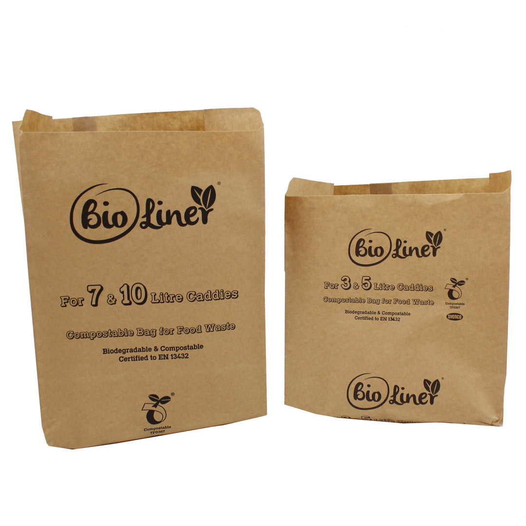 Sample Compostable Paper Bags Pack - BioLiner 3&5L, 7&10L