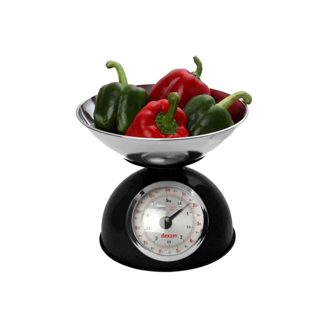Dexam Mechanical Scales with Stainless Steel Bowl - Black