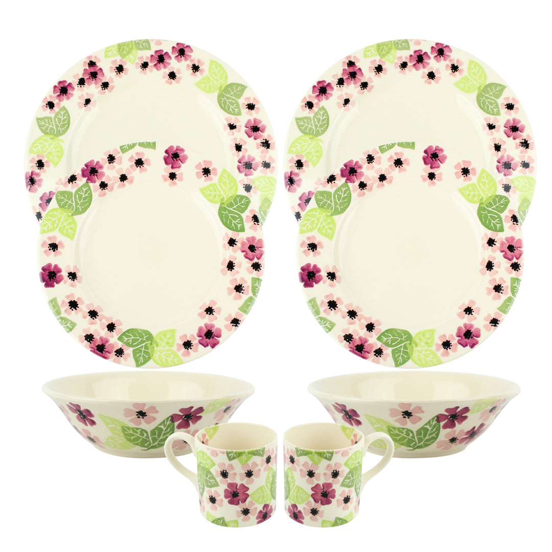Haselbury Blushing Susan Dinnerware Set with Mugs