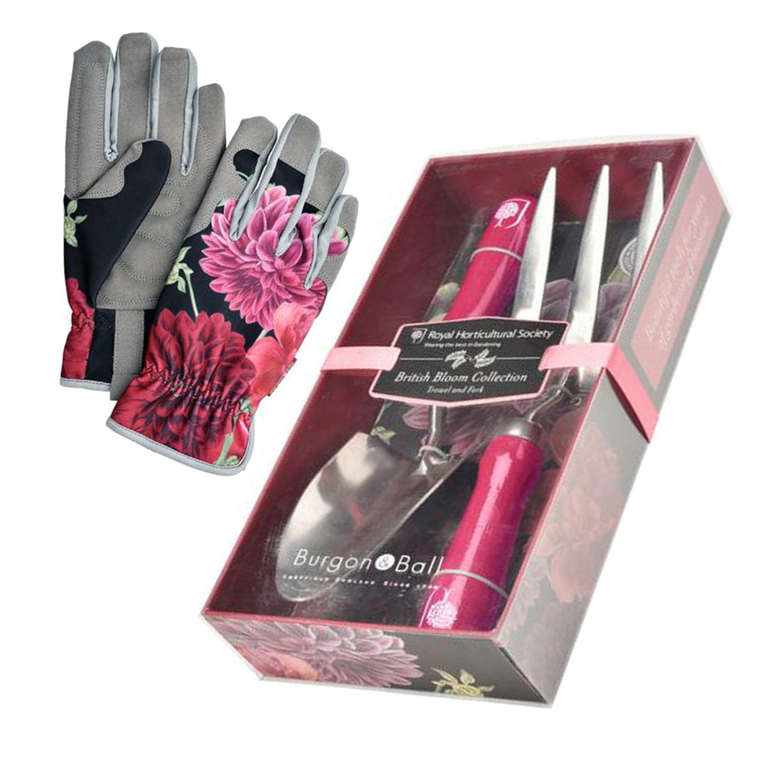 Burgon & Ball British Bloom Set - Gloves & Trowel/Fork Set