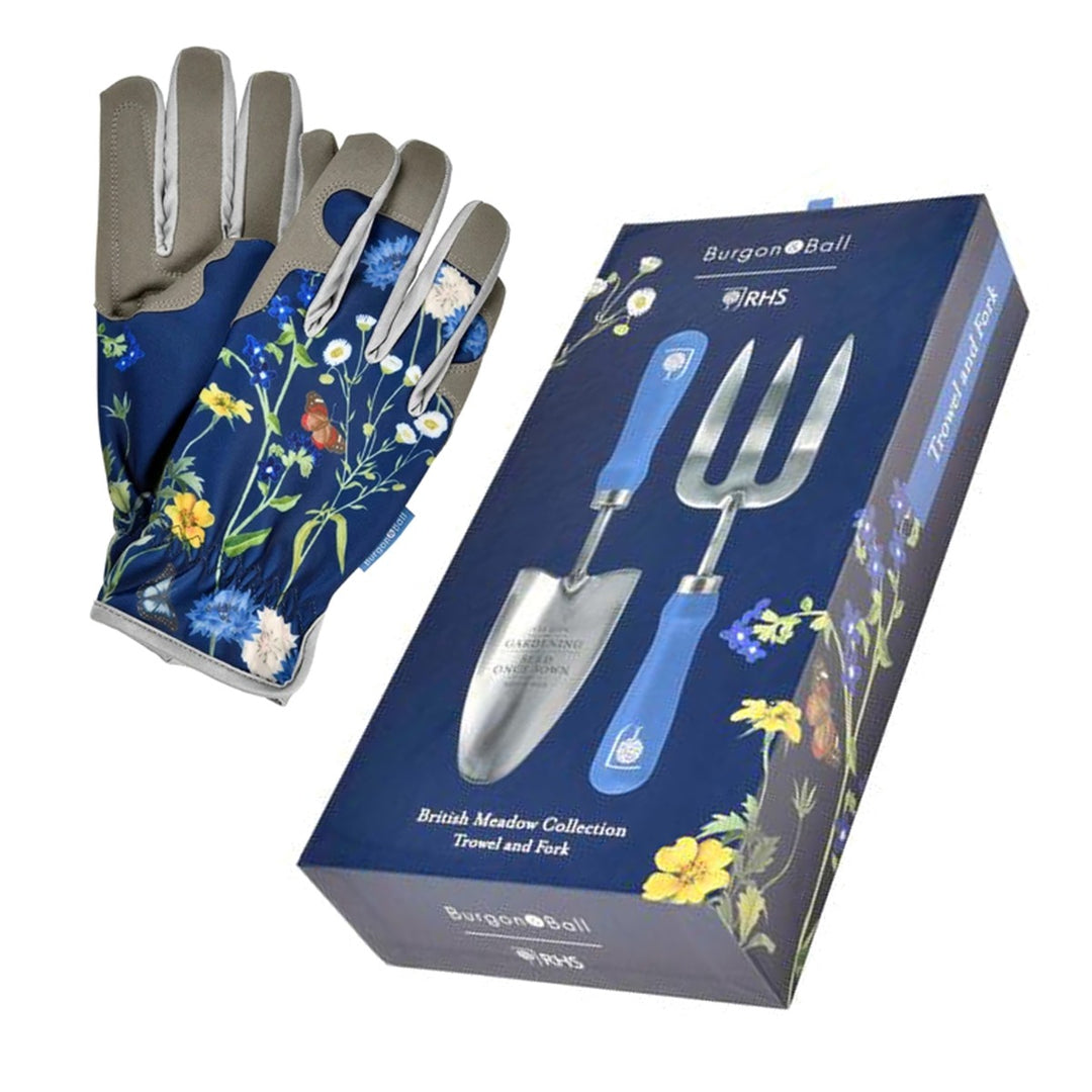 Burgon & Ball British Meadow Set - Gloves & Trowel/Fork