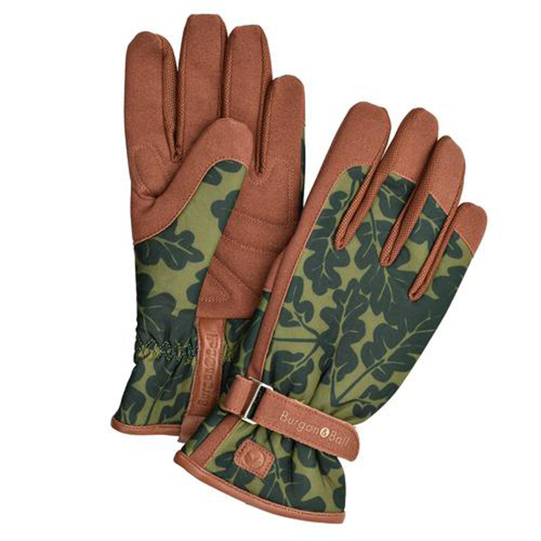 Burgon & Ball 'Love The Glove' Moss Oak Leaf Gardening Gloves - 2 Sizes