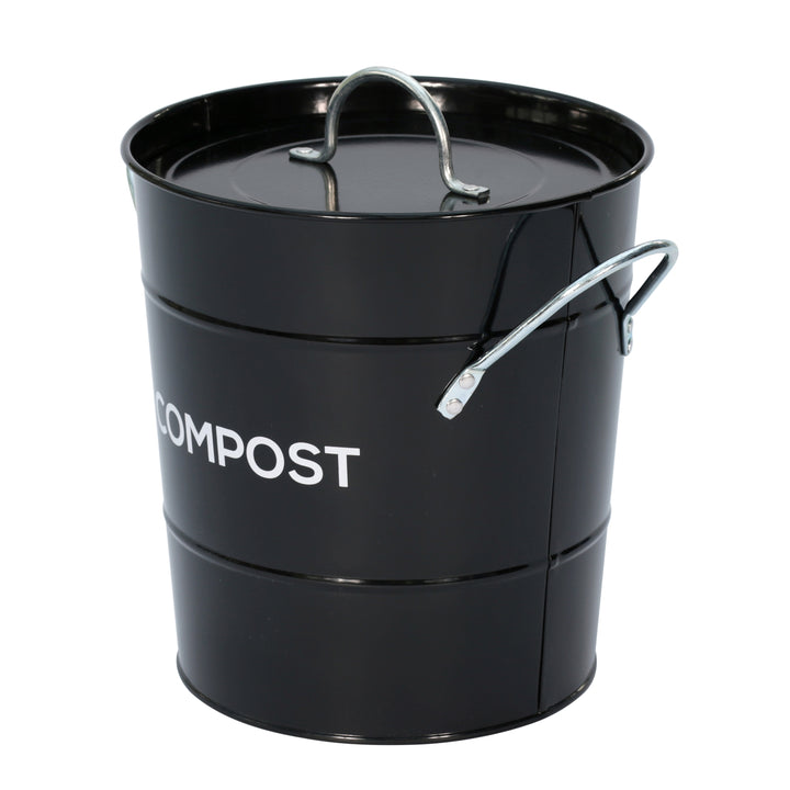 Metal Compost Pail - Black